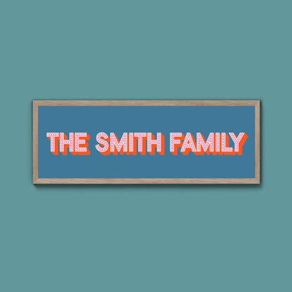 Personalised Family Name Framed Print (Original Style) - Above The Door