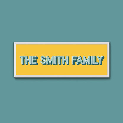 Personalised Family Name Framed Print (Original Style) - Above The Door