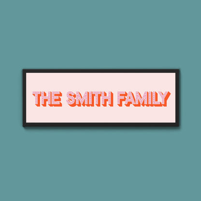 Personalised Family Name Framed Print (Original Style) - Above The Door