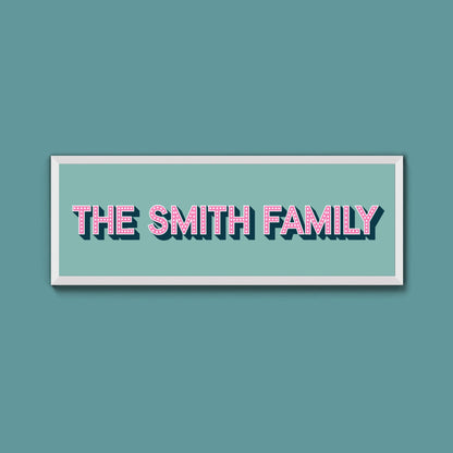Personalised Family Name Framed Print (Original Style) - Above The Door