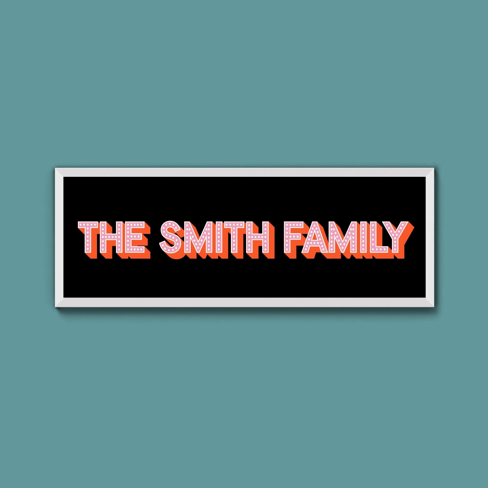 Personalised Family Name Framed Print (Original Style) - Above The Door