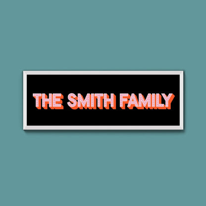 Personalised Family Name Framed Print (Original Style) - Above The Door