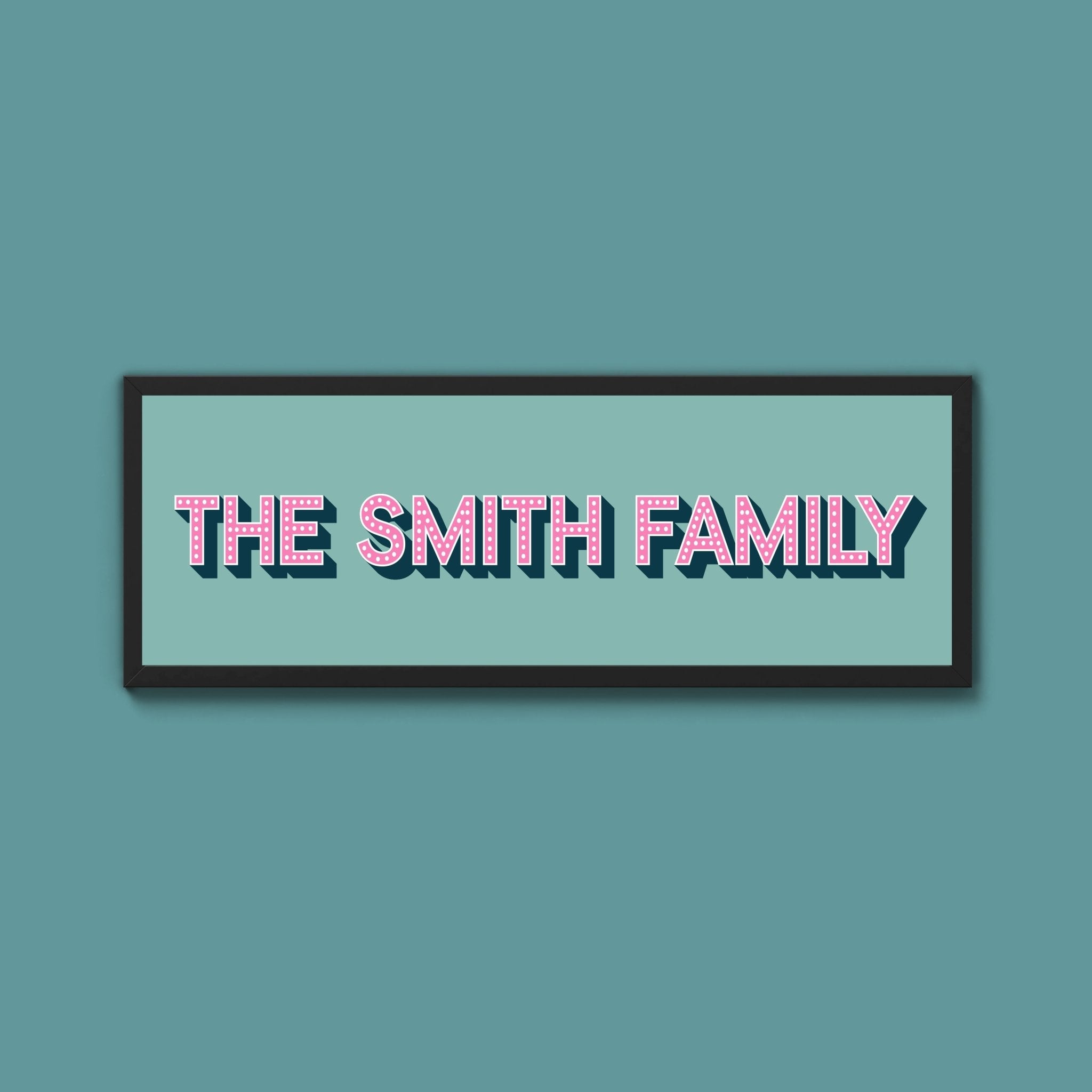 Personalised Family Name Framed Print (Original Style) - Above The Door