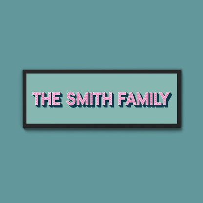 Personalised Family Name Framed Print (Original Style) - Above The Door