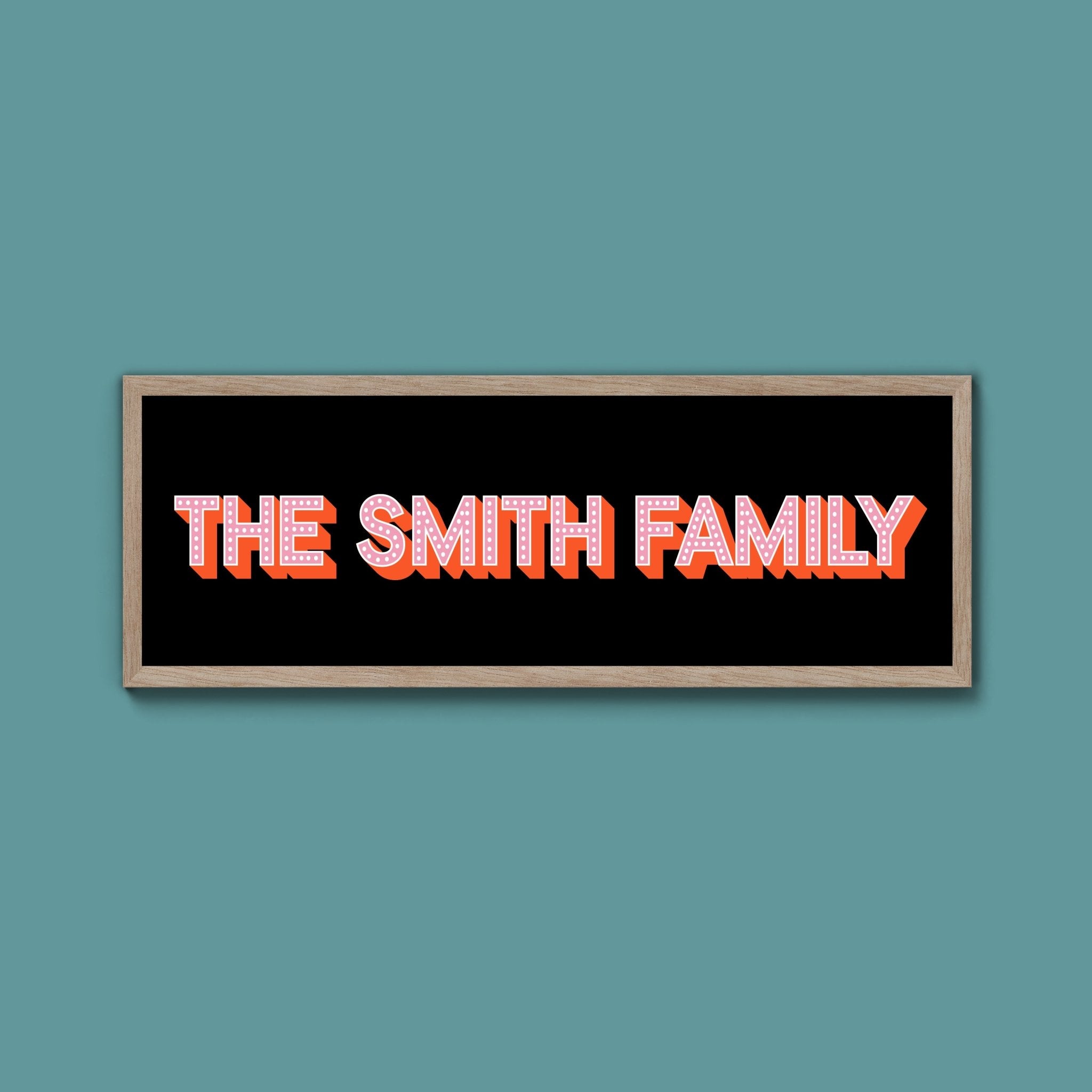 Personalised Family Name Framed Print (Original Style) - Above The Door