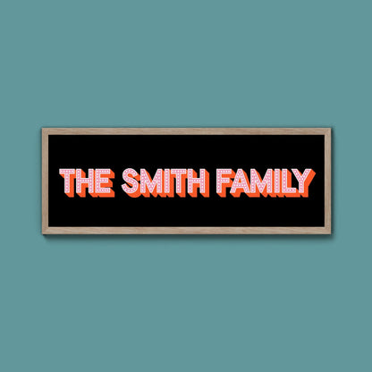 Personalised Family Name Framed Print (Original Style) - Above The Door