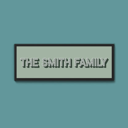 Personalised Family Name Framed Print (Original Style) - Above The Door