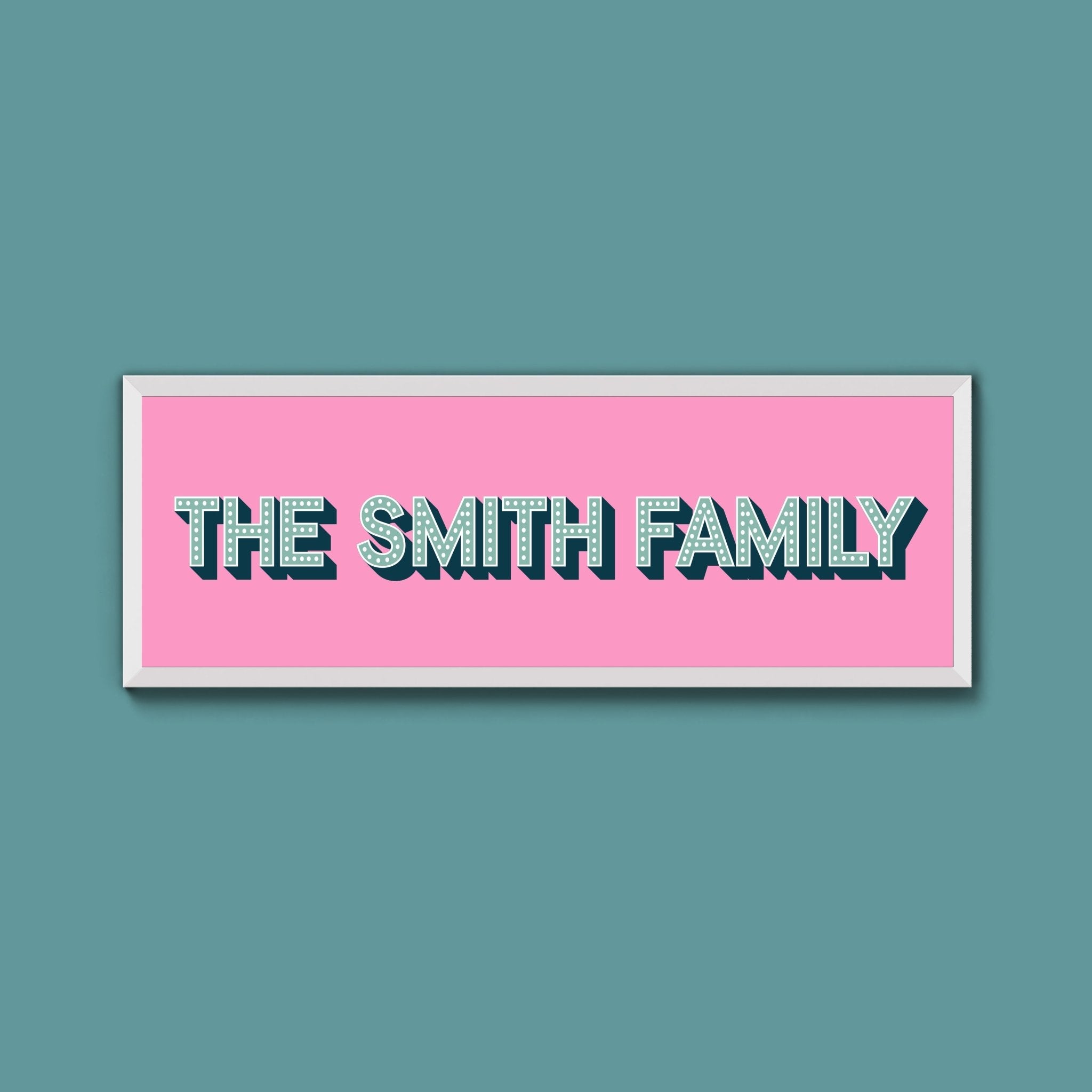 Personalised Family Name Framed Print (Original Style) - Above The Door