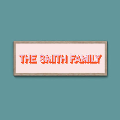 Personalised Family Name Framed Print (Original Style) - Above The Door