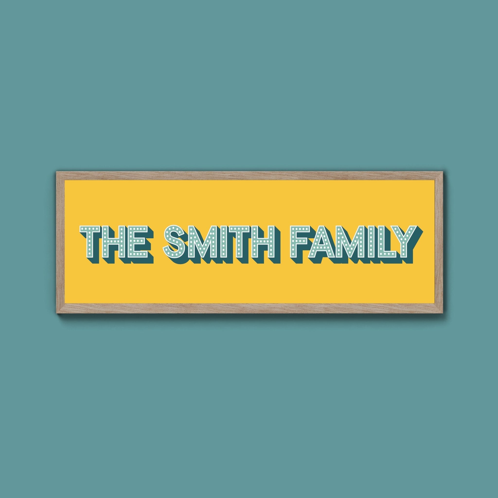 Personalised Family Name Framed Print (Original Style) - Above The Door