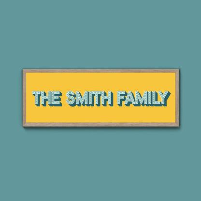 Personalised Family Name Framed Print (Original Style) - Above The Door
