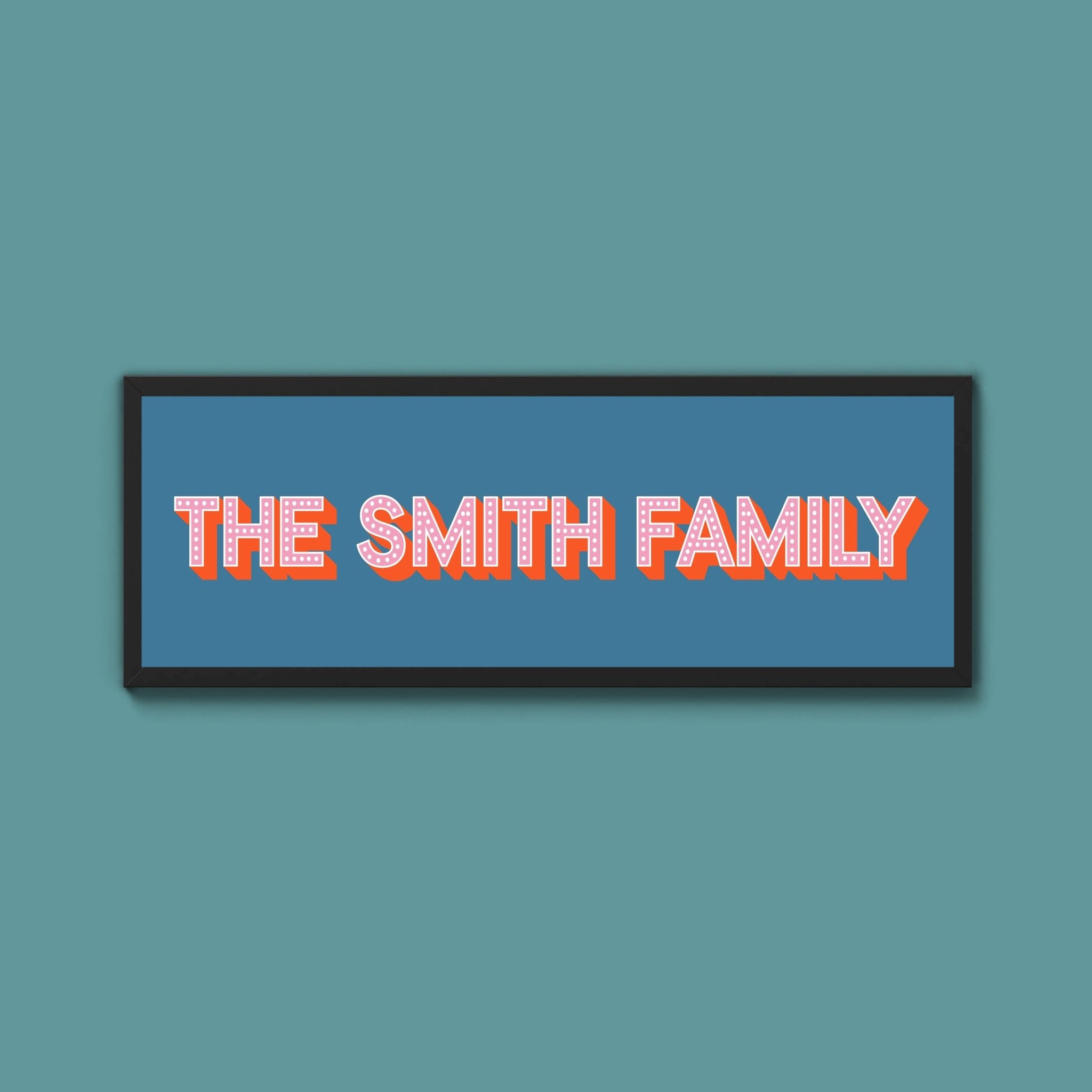 Personalised Family Name Framed Print (Original Style) - Above The Door