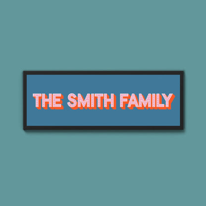 Personalised Family Name Framed Print (Original Style) - Above The Door