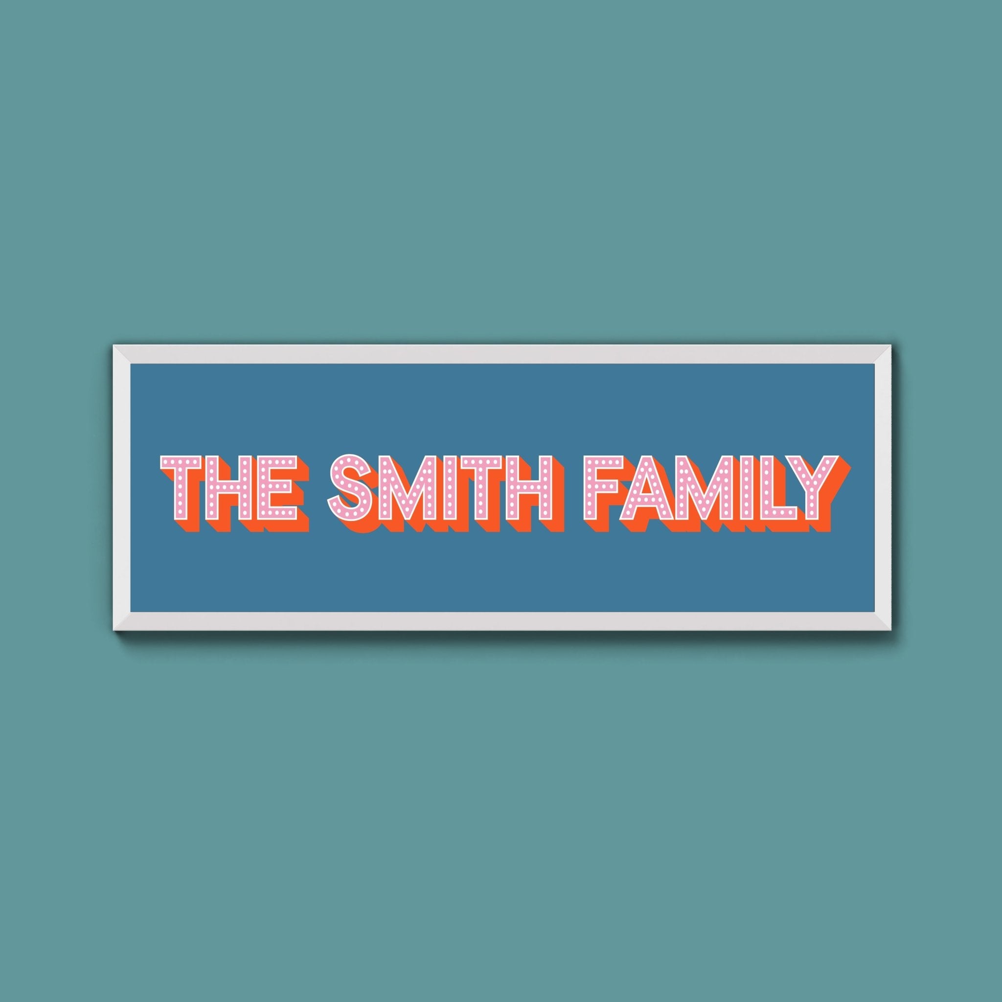 Personalised Family Name Framed Print (Original Style) - Above The Door