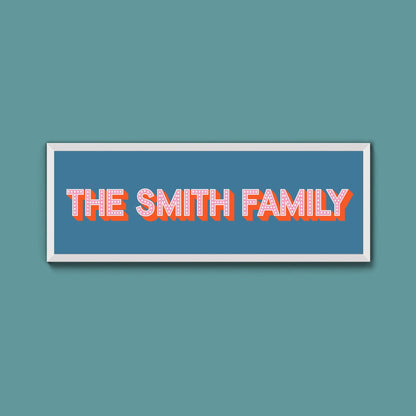 Personalised Family Name Framed Print (Original Style) - Above The Door
