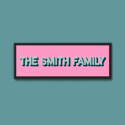 Personalised Family Name Framed Print (Original Style) - Above The Door