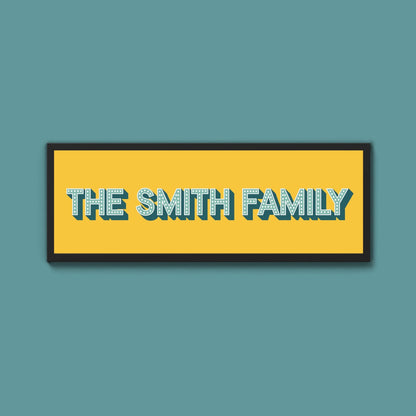 Personalised Family Name Framed Print (Original Style) - Above The Door