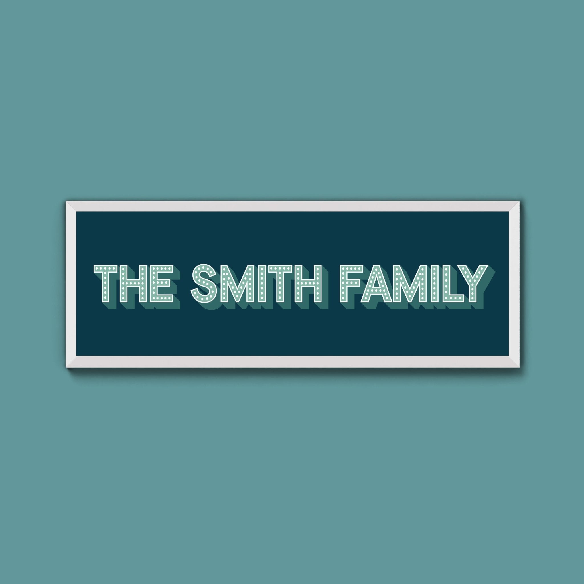 Personalised Family Name Framed Print (Original Style) - Above The Door