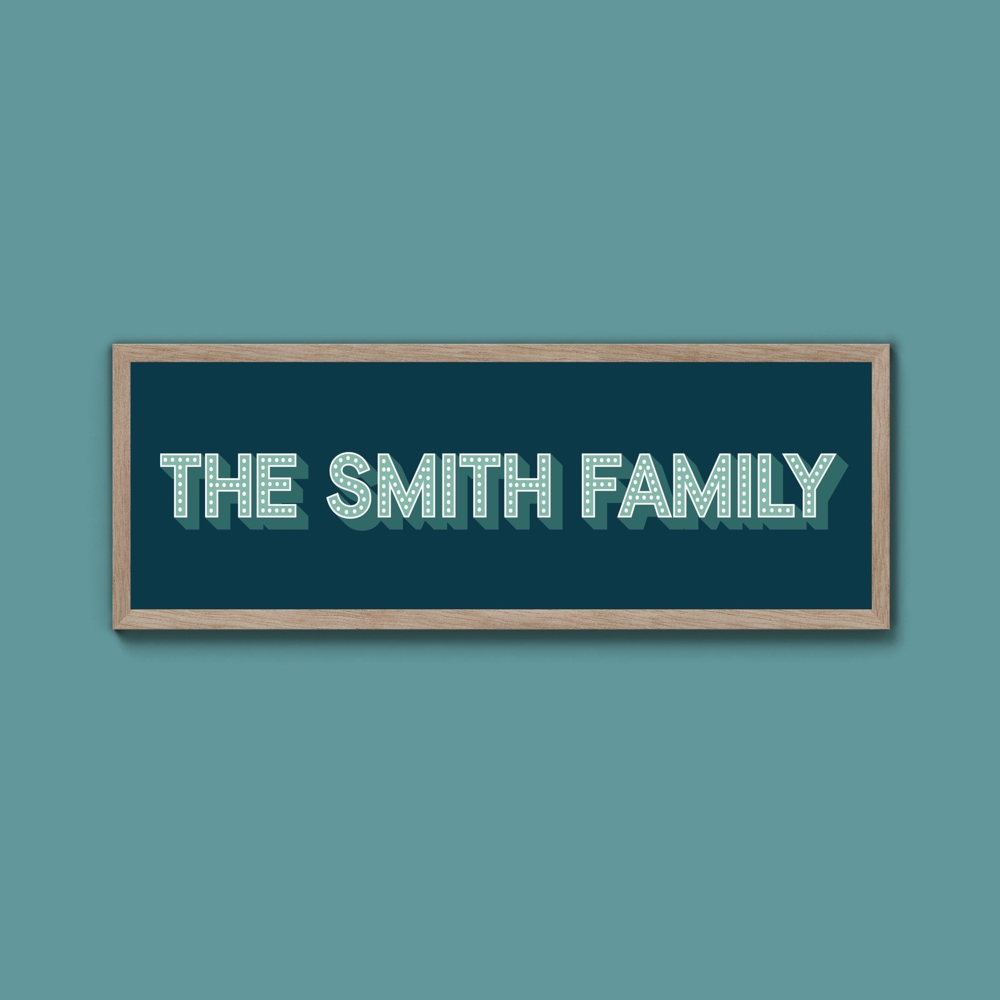 Personalised Family Name Framed Print (Original Style) - Above The Door