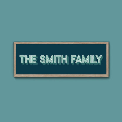 Personalised Family Name Framed Print (Original Style) - Above The Door