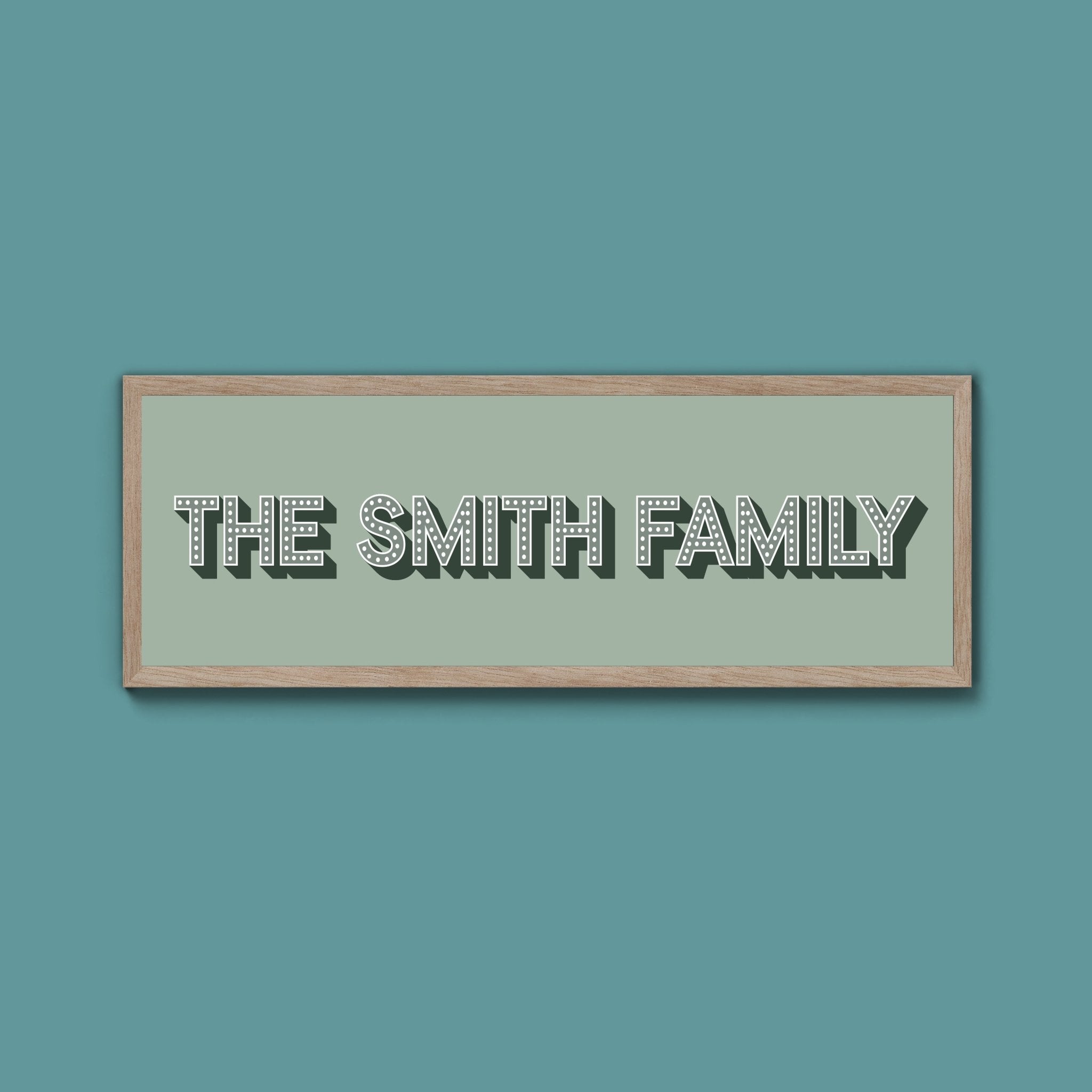 Personalised Family Name Framed Print (Original Style) - Above The Door
