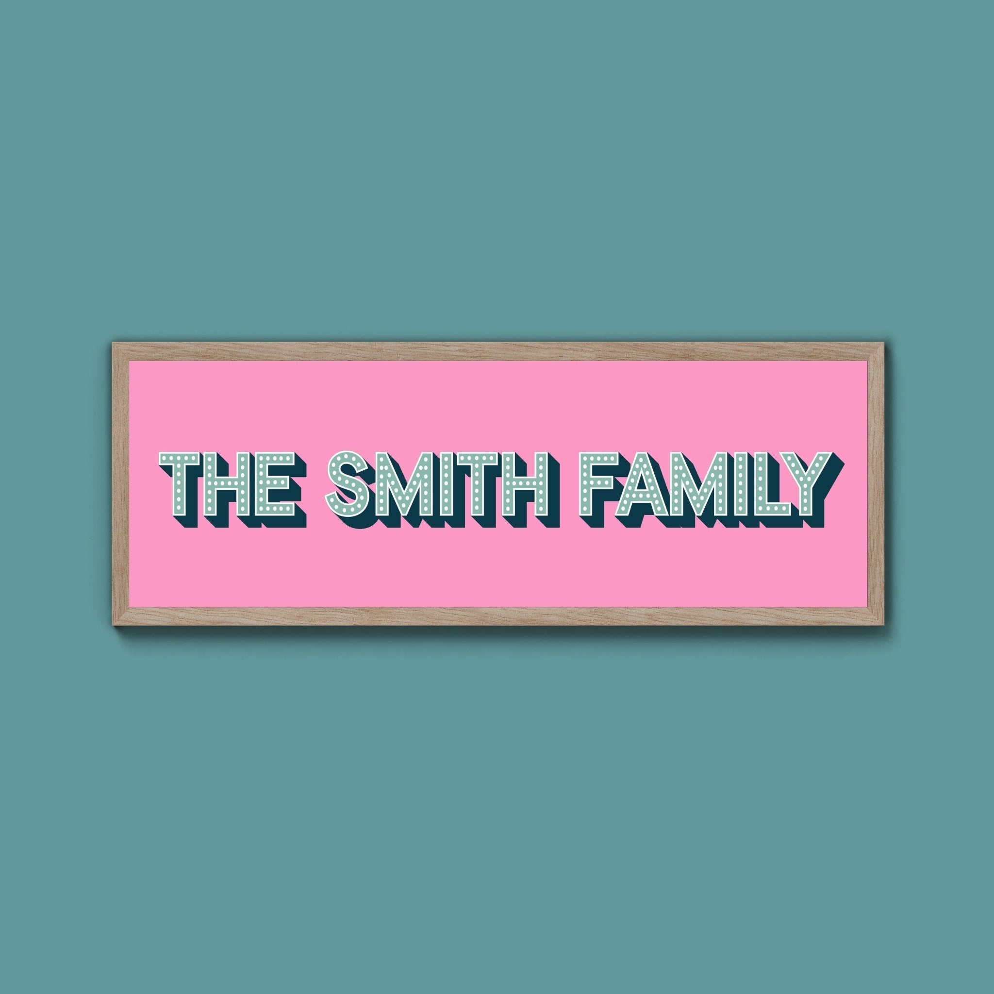 Personalised Family Name Framed Print (Original Style) - Above The Door