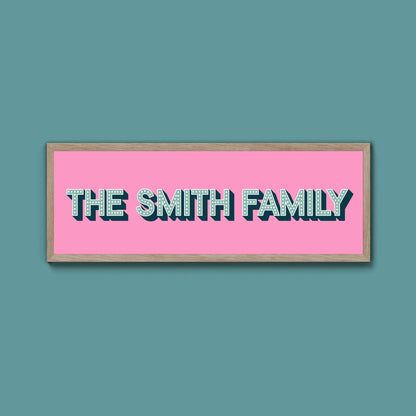 Personalised Family Name Framed Print (Original Style) - Above The Door