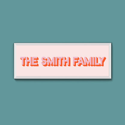 Personalised Family Name Framed Print (Original Style) - Above The Door