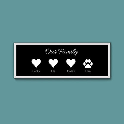 Personalised Family print Framed Print - Above The Door