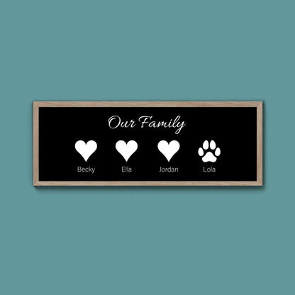Personalised Family print Framed Print - Above The Door