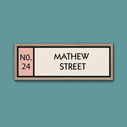 Personalised Framed Street Print (New Style) - Above The Door