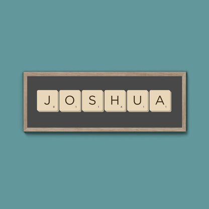 Personalised Name Scrabble Framed Print (New Style) - Above The Door