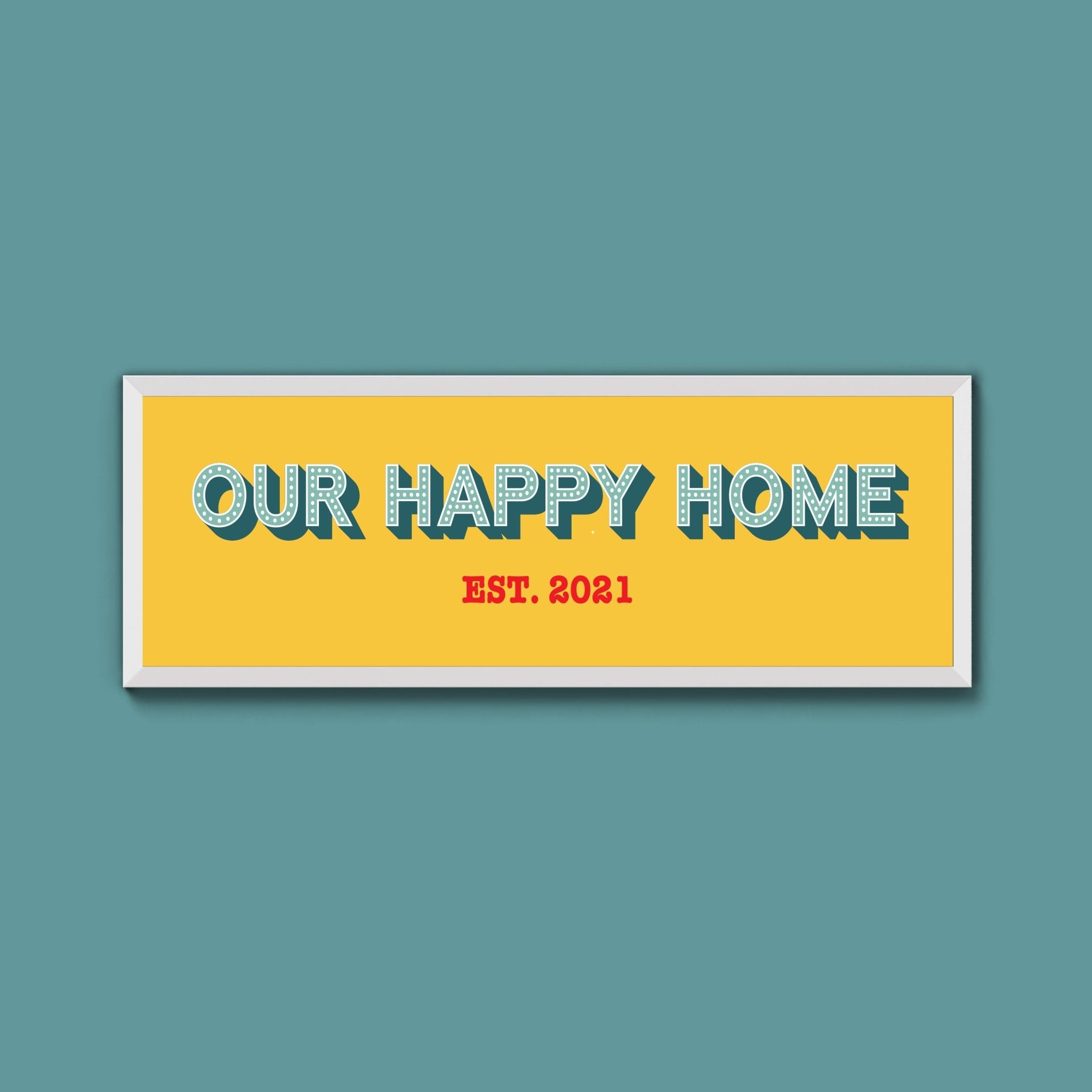 Personalised Our Happy Home Framed Print (New Style) - Above The Door