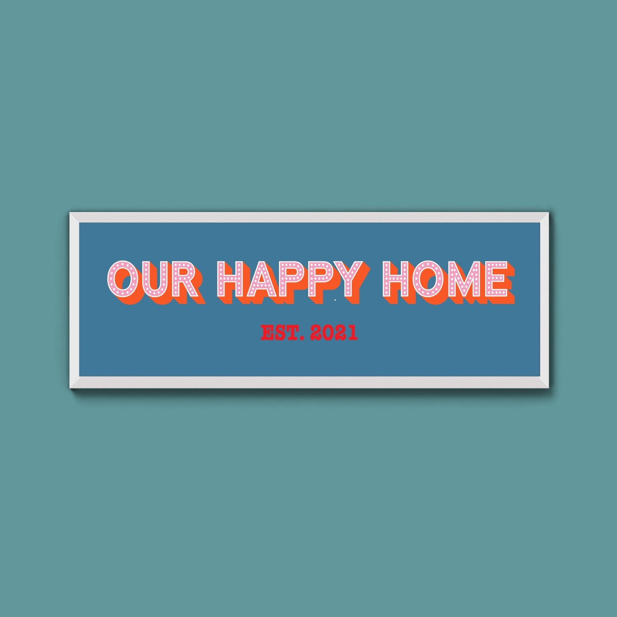 Personalised Our Happy Home Framed Print (New Style) - Above The Door