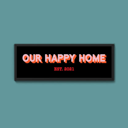 Personalised Our Happy Home Framed Print (New Style) - Above The Door