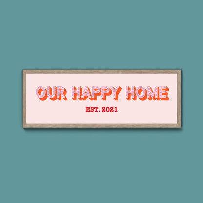 Personalised Our Happy Home Framed Print (New Style) - Above The Door
