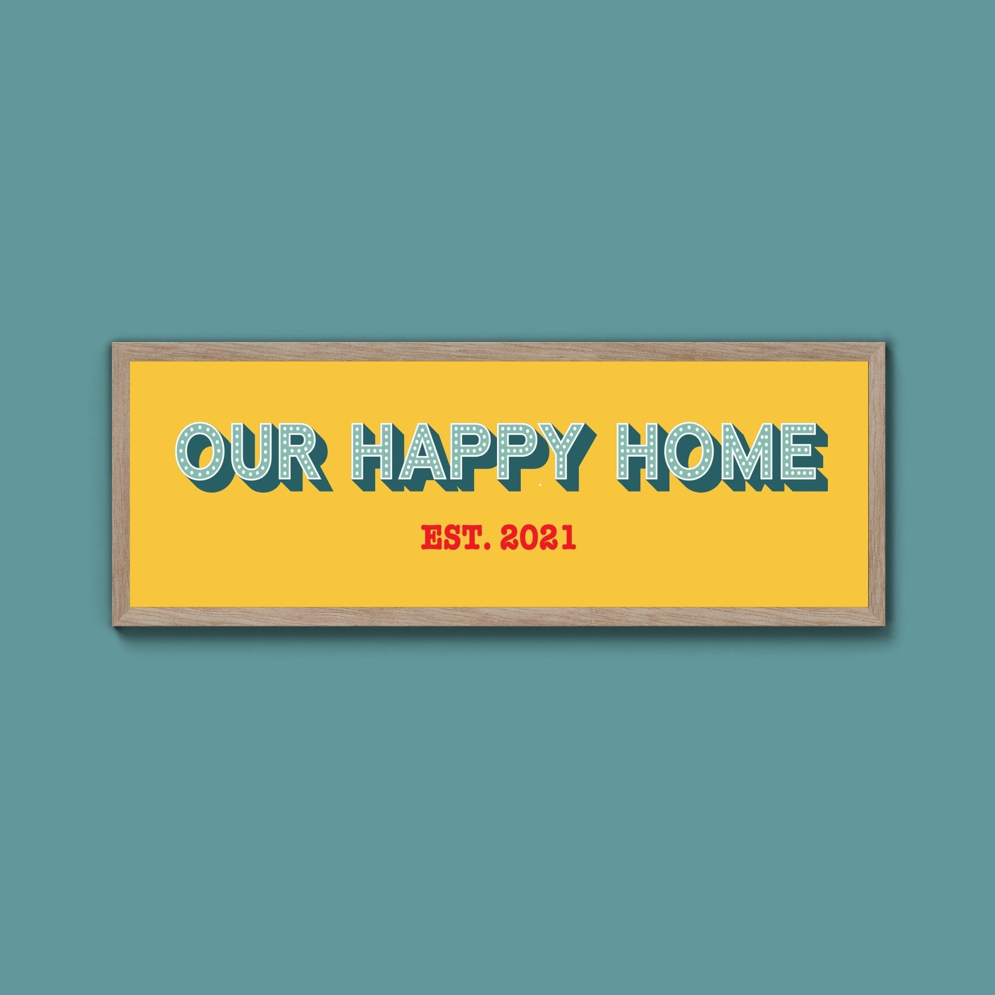 Personalised Our Happy Home Framed Print (New Style) - Above The Door