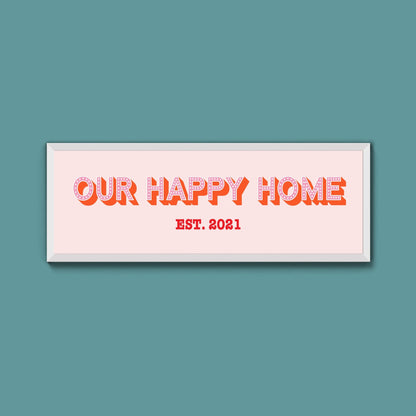 Personalised Our Happy Home Framed Print (New Style) - Above The Door