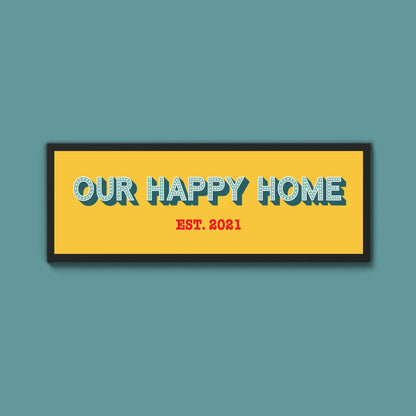 Personalised Our Happy Home Framed Print (New Style) - Above The Door