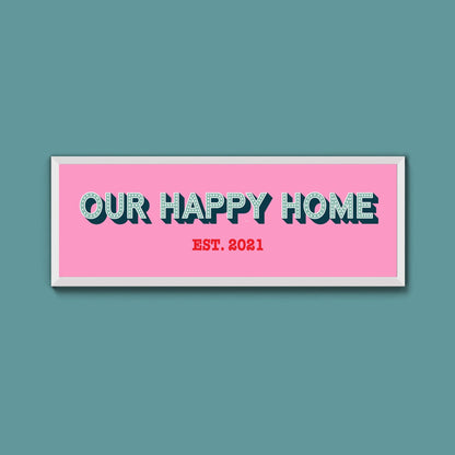 Personalised Our Happy Home Framed Print (New Style) - Above The Door