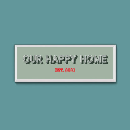 Personalised Our Happy Home Framed Print (New Style) - Above The Door