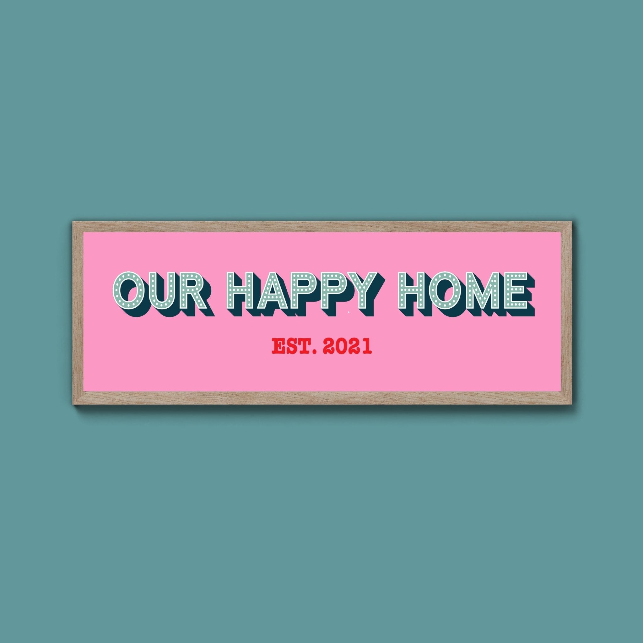 Personalised Our Happy Home Framed Print (New Style) - Above The Door