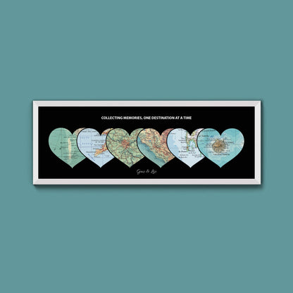 Personalised Travel Map Heart Print - Above The Door