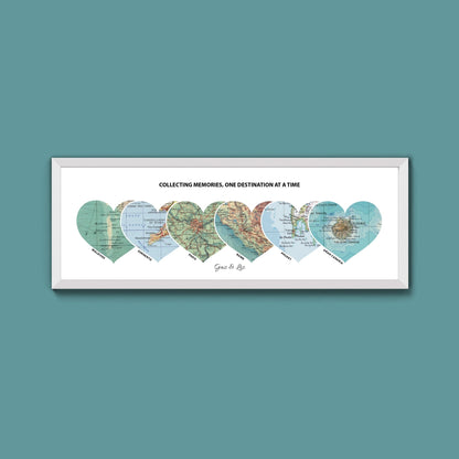 Personalised Travel Map Heart Print - Above The Door