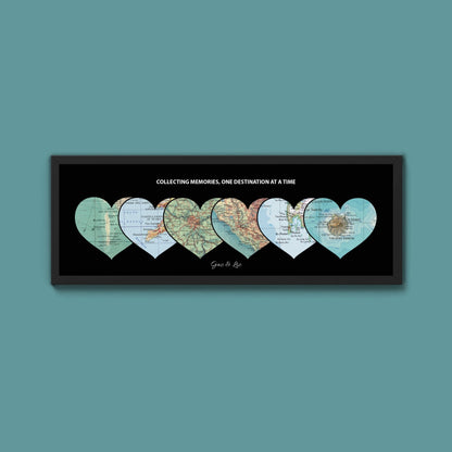 Personalised Travel Map Heart Print - Above The Door