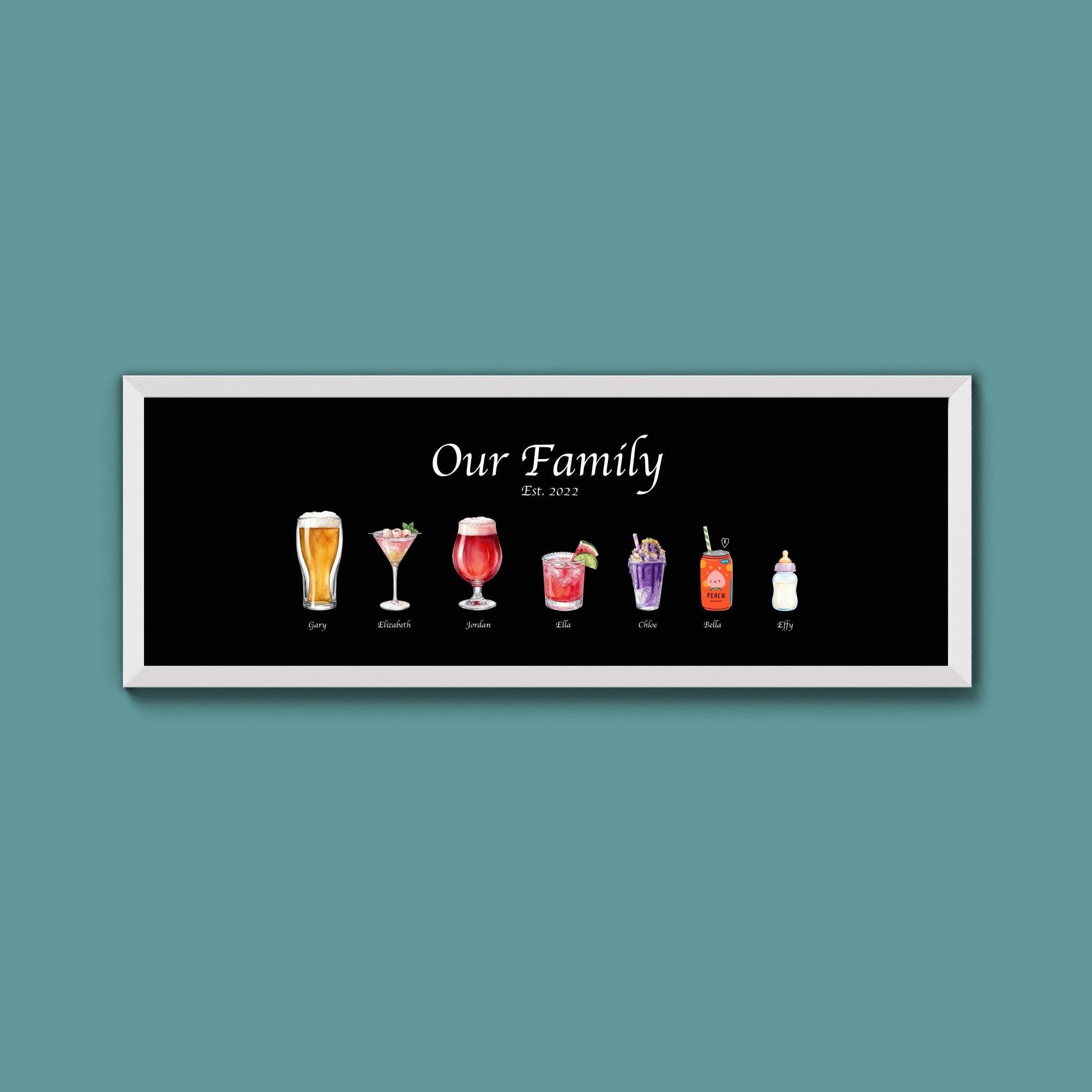 Personalised Watercolour Drinks Print - Above The Door