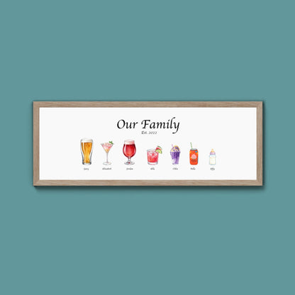 Personalised Watercolour Drinks Print - Above The Door