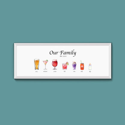 Personalised Watercolour Drinks Print - Above The Door