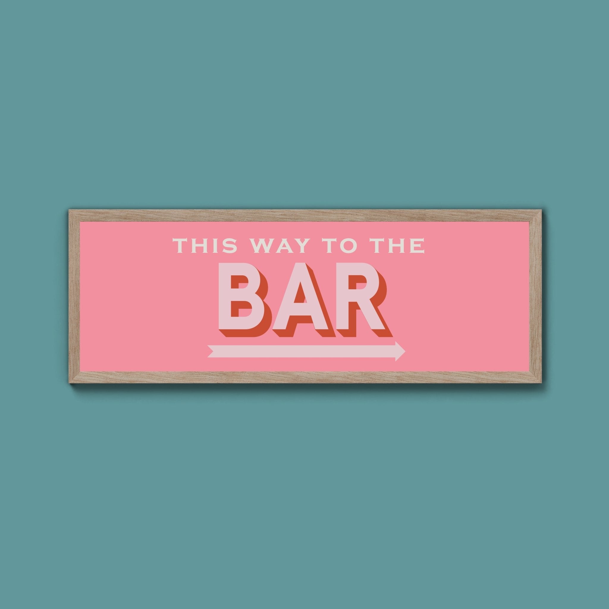 This Way To The Bar Framed Print (New Style) - Above The Door