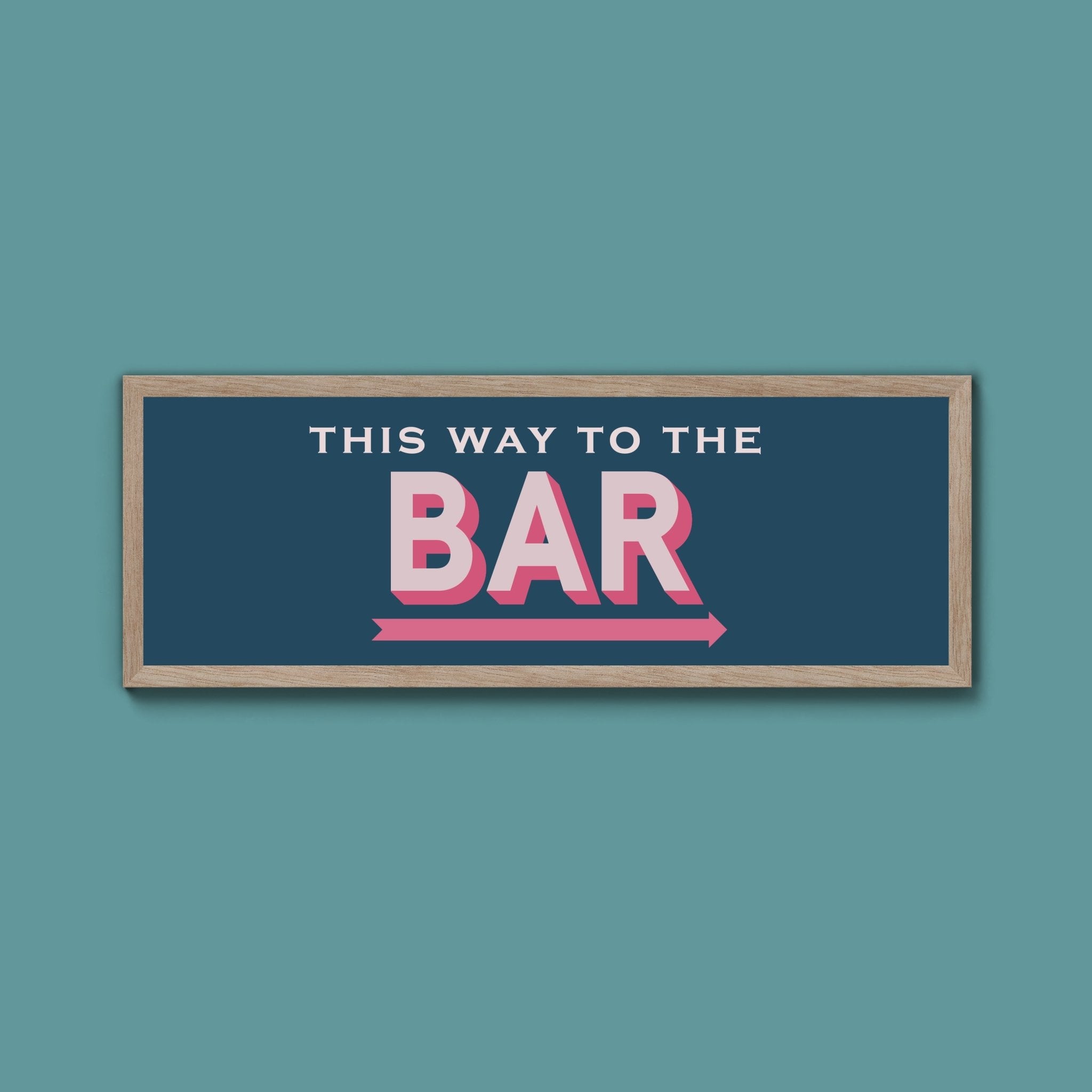 This Way To The Bar Framed Print (New Style) - Above The Door